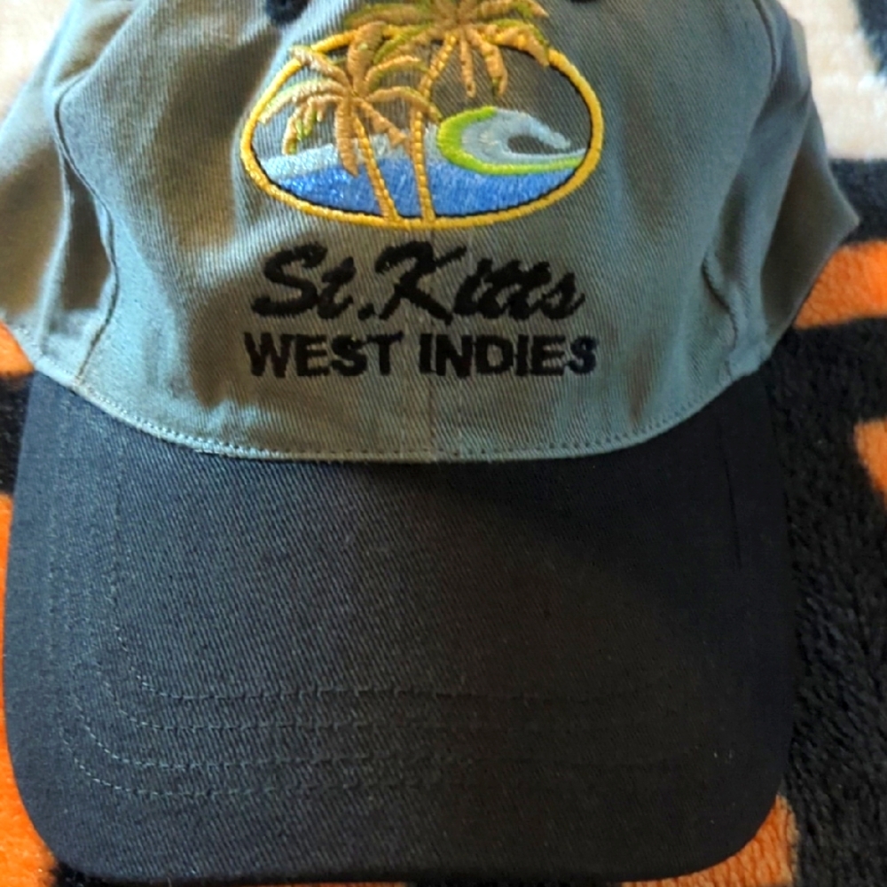 St. Kitts West Indies Embroidered Cap Olive green & , black In Adjustable SALE